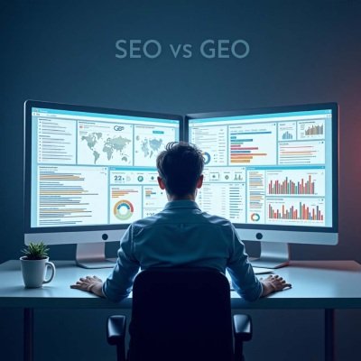 Illustration explaining the importance of GEO in SEO, highlighting local search relevance, targeted marketing, and improved user experience.