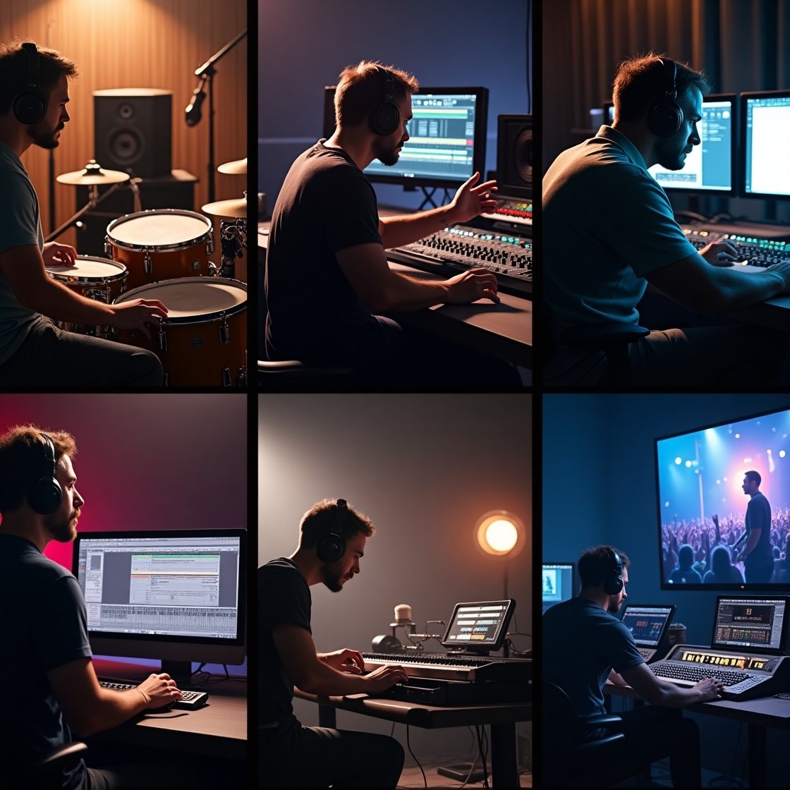 Chart depicting different roles in audio engineering, such as recording engineer, mixing engineer, mastering engineer, and live sound engineer.